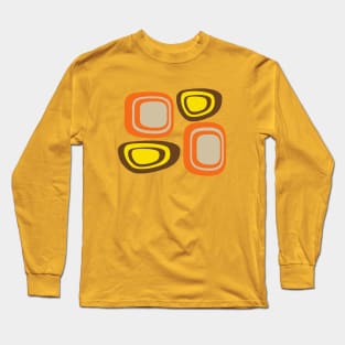 Retro Odd Squares shapes in Yellow and Orange Long Sleeve T-Shirt